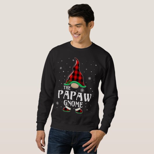 Sweatshirt Papaw Gnome Buffalo Plaid Matching Family Christma (Devant entier)