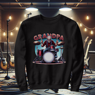 Sweatshirt Papi qui déchire en jouant de la batterie