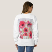 Sweatshirt Papier Poppy floral Art à l'aquarelle Motif de fle (Dos entier)