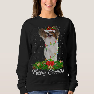 Sweatshirt Papillon Amoureux des chiens correspondant Santa H