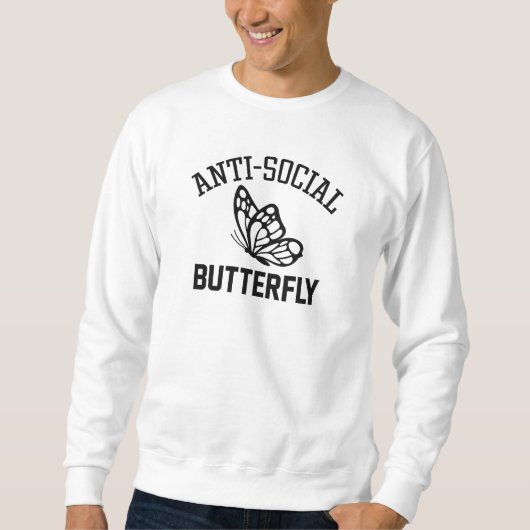Sweatshirt Papillon anti-social (Devant)
