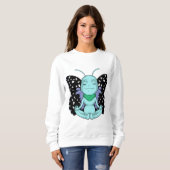 Sweatshirt Papillon au Yoga Stretching Legs (Devant entier)