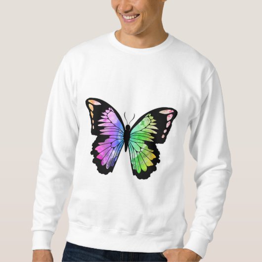 Sweatshirt Papillon aux couleurs arc-en-ciel (Devant)