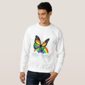Sweatshirt Papillon avec arc-en-ciel (Devant entier)