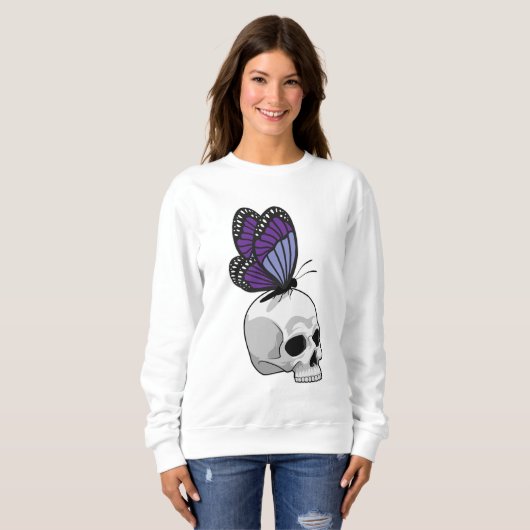 Sweatshirt Papillon avec crâne (Devant entier)