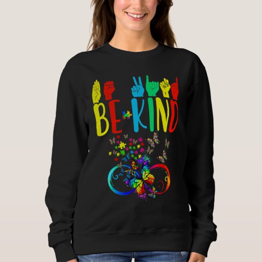 Sweatshirt Papillon Be Kind Sensibilisation sur l'autisme Moi (Devant)