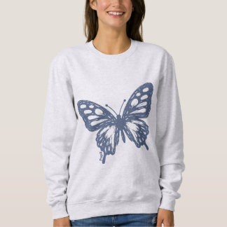 Sweatshirt Papillon Bleu Minimal Art de la Nature par Papil