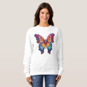 Sweatshirt Papillon Bleu Orange ailes (Devant entier)