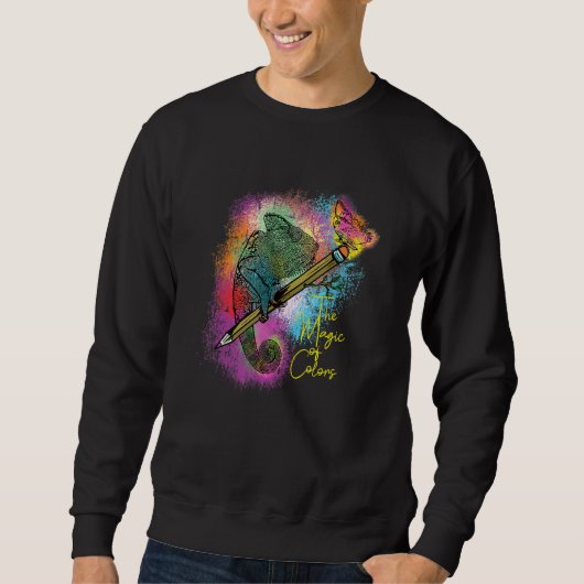 Sweatshirt Papillon Chameleon coloré (Devant)