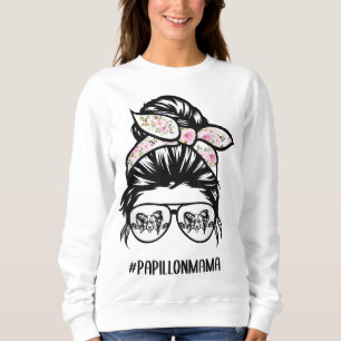 Sweatshirt papillon chien maman désordre pains lunettes papil