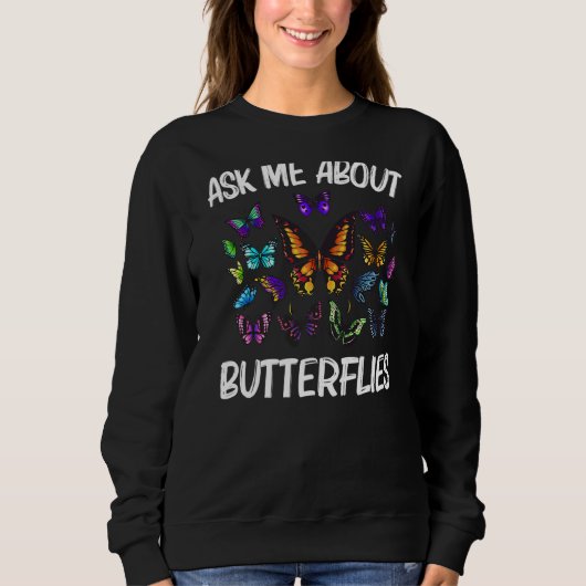 Sweatshirt Papillon cool Pour Hommes Femmes Monarque Papillon (Devant)