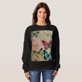 Sweatshirt Papillon Crâne Steampunk – Rue Abstraite de Luxe (Devant entier)