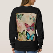 Sweatshirt Papillon Crâne Steampunk – Rue Abstraite de Luxe (Dos)