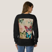 Sweatshirt Papillon Crâne Steampunk – Rue Abstraite de Luxe (Dos entier)