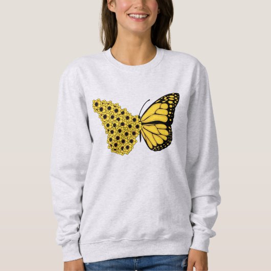 Sweatshirt papillon de tournesol femmes vintage monarque (Devant)