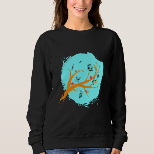 Sweatshirt Papillon des fleurs (Devant)