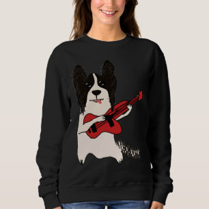 Sweatshirt Papillon Dog Joue Guitare Musique Chien Mignonne C