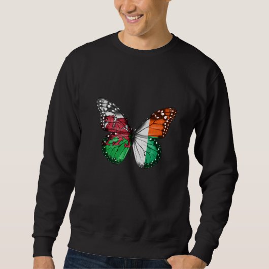 Sweatshirt Papillon du drapeau gallois malgache (Devant)