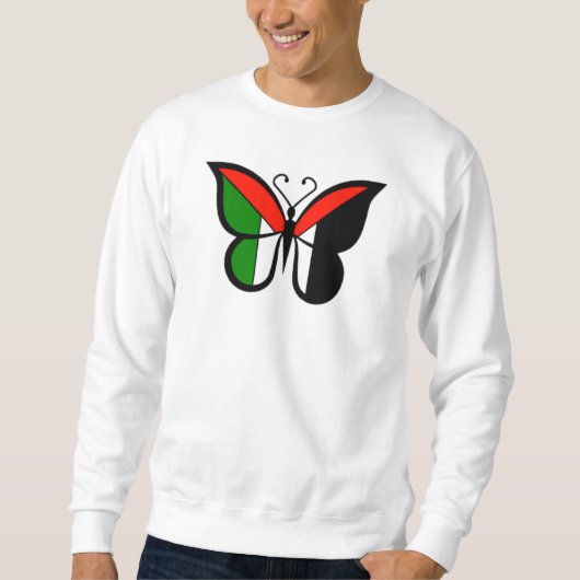 Sweatshirt Papillon en Palestine couleurs du drapeau du pays (Devant)