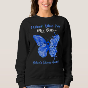 Sweatshirt Papillon Je Porte Bleu Pour Le Désir De Ma Soeur B