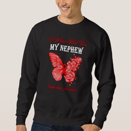 Sweatshirt Papillon Je Porte Du Rouge Pour Ma Tuberculose Nép (Devant)