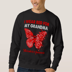 Sweatshirt Papillon Je Porte Le Rouge Pour Ma Grand-Mère Tube