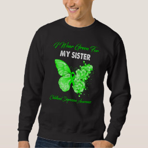 Sweatshirt Papillon Je Porte Le Vert Pour Ma Soeur Enfance De