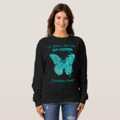 Sweatshirt Papillon Je Porte Turquoise Pour Mon Cousin Sclero (Devant entier)