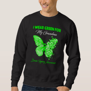 Sweatshirt Papillon Je Porte Vert Pour Ma Grand-Mère Blessure