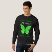 Sweatshirt Papillon Je Porte Vert Pour Mon Mari Blessure Du C (Devant entier)