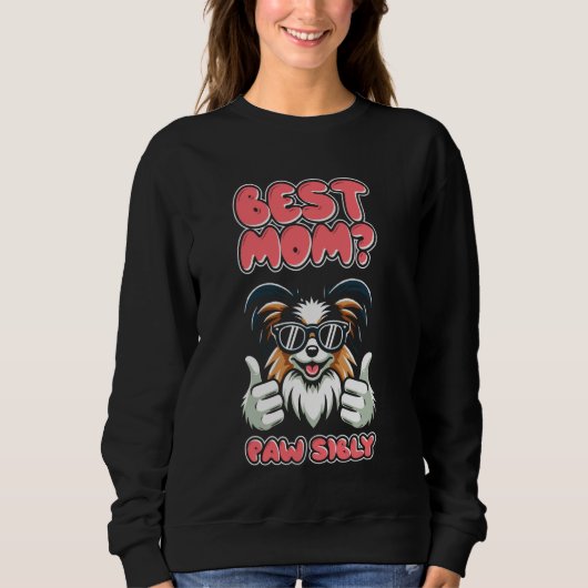 Sweatshirt Papillon Mère Chien race - Animal Meilleur Maman P (Devant)