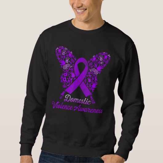 Sweatshirt Papillon Mois de sensibilisation à la violence dom (Devant)