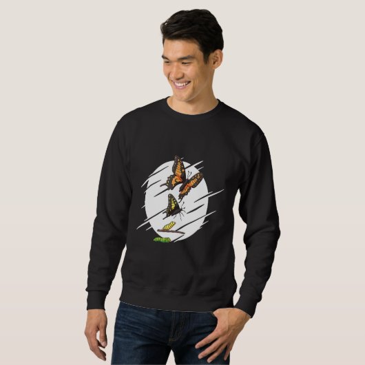 Sweatshirt Papillon Monarque de chenille Evolution (Devant entier)