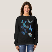 Sweatshirt Papillon Morpho Bleu Essaims Lépidoptères Entomolo (Devant entier)