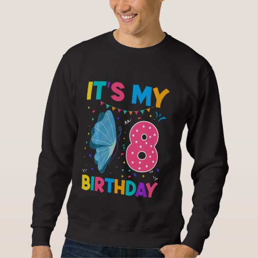 Sweatshirt Papillon pour enfants 8 ans 8e anniversaire Papill (Devant)