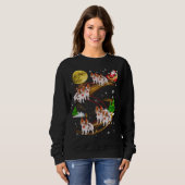 Sweatshirt Papillon Reindeer Noël Chien Riding Père Noël Noël (Devant entier)