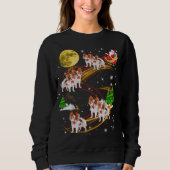 Sweatshirt Papillon Reindeer Noël Chien Riding Père Noël Noël (Devant)