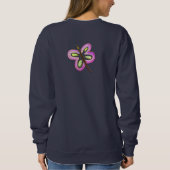 Sweatshirt Papillon Rose Abstrait Art à Porter (Dos)