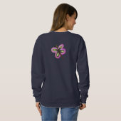 Sweatshirt Papillon Rose Abstrait Art à Porter (Dos entier)