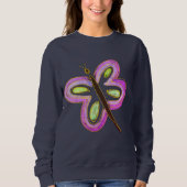 Sweatshirt Papillon rose Art Abstrait à porter (Devant)