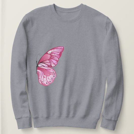 Sweatshirt papillon rose - La grâce rencontre le c (Design devant)