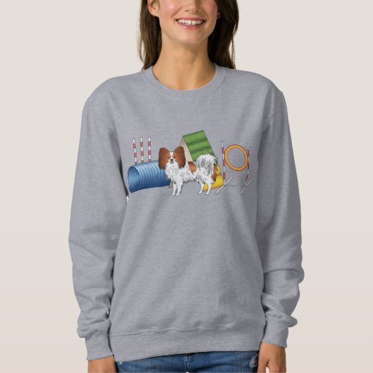 Sweatshirt Papillon Rouge Et Blanc Avec Équipement D'Agilité (Devant)