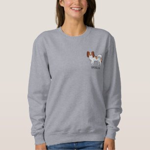 Sweatshirt Papillon Rouge Et Blanc Mignon Chien Avec Texte Pe