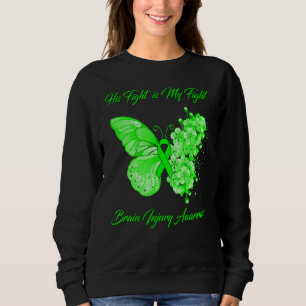 Sweatshirt Papillon Sa Lutte Est Mon Combattre Brain Blessé C