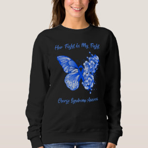 Sweatshirt Papillon Son combat est mon syndrome de charge de
