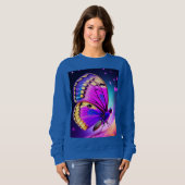 Sweatshirt papillon violet et rose (Devant entier)
