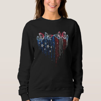 Sweatshirt Papillons 4 juillet États-Unis Drapeau Amérique pa