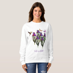 Sweatshirt Papillons à colibris Iris Fleurs Personnalisées