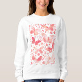 Sweatshirt Papillons Aquarelle Corail rose (Devant)