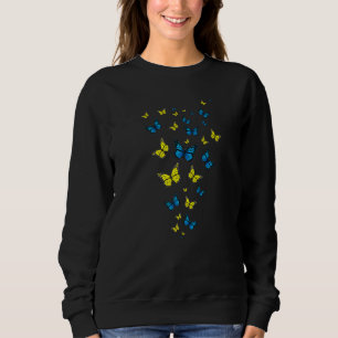 Sweatshirt Papillons bleu et jaune Papillon volant Kalei
